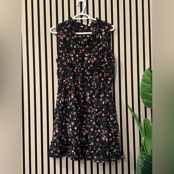 Sprig & Blossom Floral Mini Dress. Floral Sleeveless Dress - Black - Picture 5 of 5